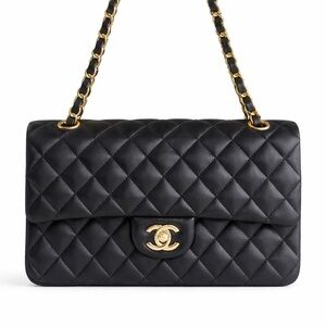 Authentic Vintage Chanel Black Doubleflap Lambskin 24K G (Showpiece Condition)